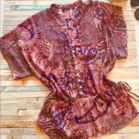 Sheer Drawstring Blouse - Picture 4 of 5